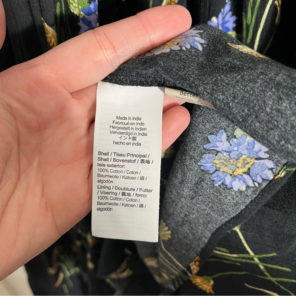 MADEWELL Xiomara Floral Print Long Sleeve Cotton Midi Dress N5287 - Picture 9 of 11